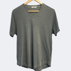 Buck Mason Shirt Mens M Green V Neck Slub Cotton Tee Made In USA M11002.102 NWOT