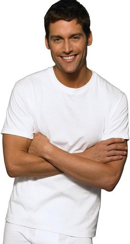 Hanes 7-Pack Mens Crew Neck Cotton T-Shirts Size: S White Traditional Fit Tee