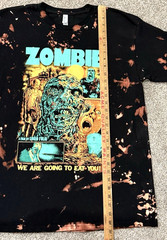 Lucio Fulci Zombie Horror Movie Graphic T-Shirt Bleach Wash Cult Gore Tee Large