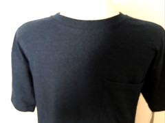 ATHLETIC WORKS DRIWORKS Navy Blue Short Sleeve Crew Neck Pocket T-Shirt Sz S*