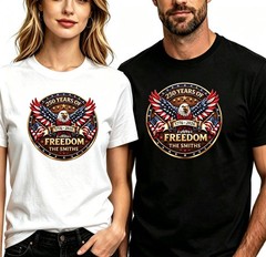 Personalized USA 250th Anniversary T-shirt, Custom Name Cotton T-shirt