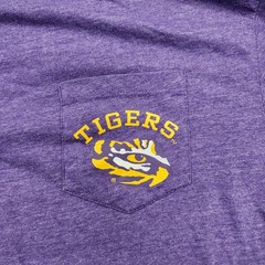 LSU Tigers Mens Medium Purple Long Sleeve Pocket T-Shirt NCAA 8523