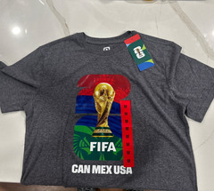 FIFA World Cup Men’s M Gray Graphic Print Logo Crew Neck Short Sleeve T-Shirt
