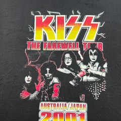 KISS Farewell Tour Australia Japan 2001 Vintage T Shirt Mens XL Band Tee Music