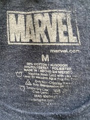 Captain America Marvel Comics Blue Graphic T-Shirt Medium Stretch 50/50 Cotton