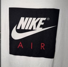 Nike Air Graphic T-Shirt Men’s Large White Black Red Logo Tee Short Sleeve
