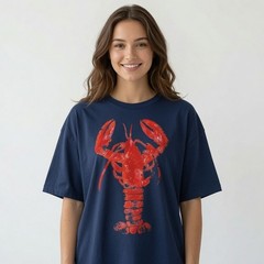 Vintage Lobster T Shirt Retro Coastal Beach Graphic Tee Summer Birthday Gift Wom