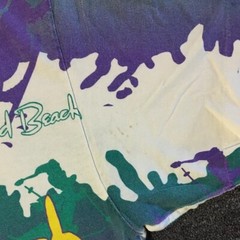 Vtg 90s Disney Blizzard Beach Faded Distress AOP Shirt L Surf Vaporwave Grunge