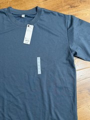GU by Uniqlo Cotton Crewneck T Shirt Mens Blue Short Sleeve Solid Sz XL