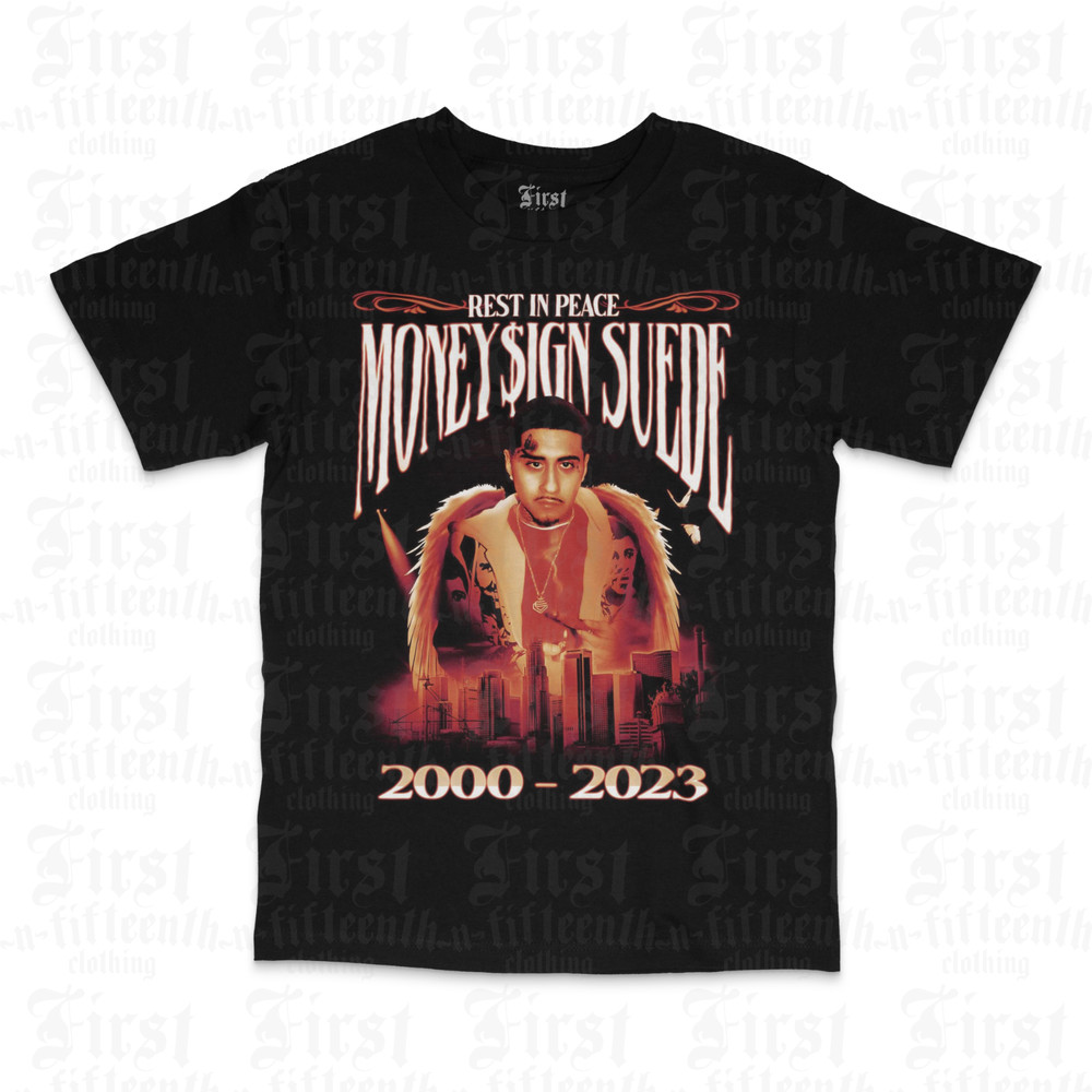 🔥Money $ign Suede Sign Rest In Peace T-Shirt – Sizes S-3XL 🚚FREE SHIPPING