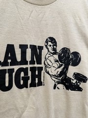 Vintage 1983 Jim Michaels Train Tough Body Building Tee Shirt Large Screen Stars