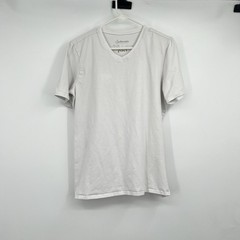 PACT Organic Cotton White V-Neck T-Shirt Large SS Sustainable Comfort Basic