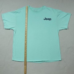 Jeep Surf Celadon Mint Green Surf Beach Front Back Print T-Shirt XXL 100% Cotton