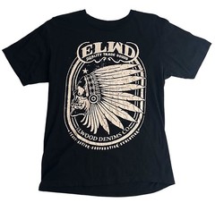Elwood Denim Skull Headdress Graphic Tee Black Streetwear Skate Shirt Mens M