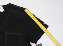 Dickies Scrub Top Mens Medium Black V Neck Stretch Pocket Work Shirt Tee