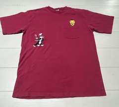 VINTAGE ACME LOONEY TUNES BURGANDY GRAPHIC POCKET T-SHIRT TWEETY BIRD SIZE L