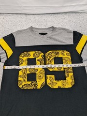 Maxi Milian New York Shirt Jersey Mens Black & Yellow Short Sleeve Paisley Large