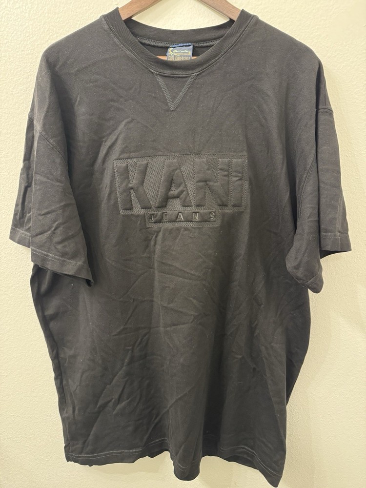 Karl Kani Jeans Black Logo Crew Neck Short Sleeve with back plate