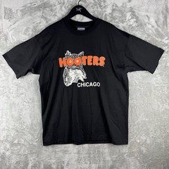 Vintage Hanes Hooters Chicago Illinois Double Sided Owl Mens XL 80s 90s USA