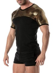 TOF Paris Glitter Party T-Shirt: Disco Reflective, Round Neck, Short Sleeve