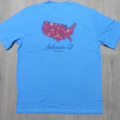 JOHNNIE O Mens M MEDIUM T SHIRT BREWS N VIEWS MALIBLU BLUE RED DALE 2.0 GOLF USA