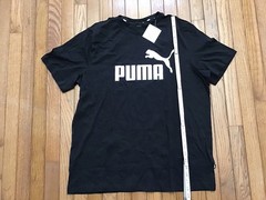 NWT Puma Essential Graphic Logo Tee Shirt Men X-Large Black Short Sleeve Summer
