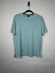 Brooks Brothers Supima Cotton T Shirt Mens Medium Blue Short Sleeve Logo Tee REA