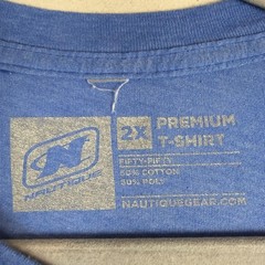 Nautique Shirt Mens 2XL Blue Surfing Riding Skiing Boat Graphic Tee Back Print