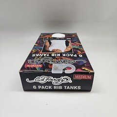 ED HARDY 6 Pack Rib Tanks A Shirt Men’s S M L XL White Cotton Stretch Prints