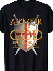 Armor of God Ephesians 6:11 Christian T-Shirt, 100% Cotton, Casual Crew Neck, Sl