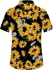 Men’s Hawaiian Shirt Floral Print Short Sleeve Button Down Casual Beachwear Top