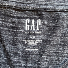 GAP V Neck T Shirt Mens Large Grey Marl Cotton Polyester Marled Pullover