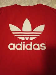 Men’s Vintage Adidas Trefoil Logo Long Sleeve T-Shirt Single Stitch 80s/90s Red