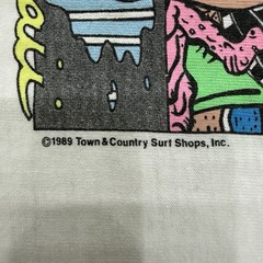 Vintage T&C Town & Country Monkey Business Shirt White Large Single Stitch USA