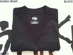 3 NEW SHAKA WEAR PLAIN SHORT SLEEVE V-NECK T-SHIRT BLACK BLANK LARGE L 3PC