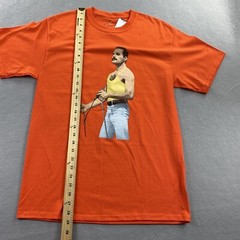 Freddie Mercury Shirt Mens Small Orange Short Sleeve Crew Neck Queen Rock Music