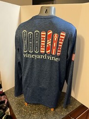 Vineyard Vines Men’s LS Pullover Shirt Blue Medium – Polyester Spandex