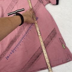 Bozo Ringer Shirt Mens Size 36 Italy Small Pink Contrast Trim Short Sleeve