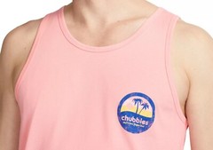 Chubbies Men’s Sky’s out Thigh’s out Graphic Tank Top T-Shirt Coral NEW $30