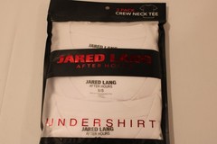 Jared Lang Men’s White Slim Fit Crew Neck Cotton T-Shirt 3-Pack Size Small