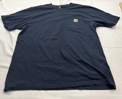 Carhartt Pocket Shirt Mens XL Blue Workwear Tee T-Shirt K87 Original Fit Logo