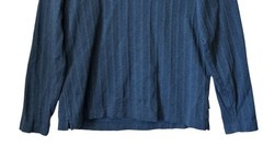 90’s Alfani Mens Small Blue Ribbed Knit Long-Sleeve Crewneck Shirt 100% Cotton