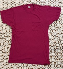 VTG 80s 90s USA Single Stitch XLarge BVD Blank Pink Pocket T-Shirt