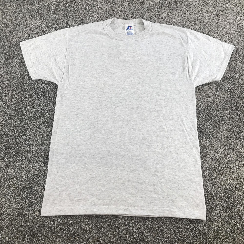 Vintage Russell Athletic Shirt Mens Small Heather Gray Nublend Tee Crew Neck