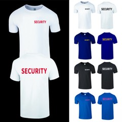 Security Men T Shirt Event Staff Uniform Guard Bouncer Office Tee Front Back