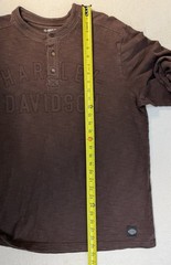 Harley Davidson Shirt Mens Long Sleeve Henley Size L **see Photo Small Hole**