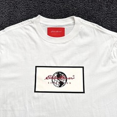 Men’s Eddie Bauer Expedition Cotton Twill T-Shirt Size M Signature Logo White
