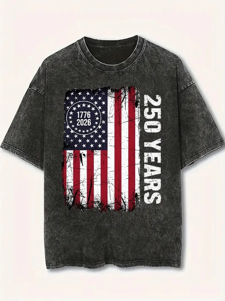Patriotic Comfort Tee Mineral Wash Vintage Style