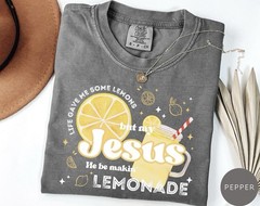 Comfort Colors Men’s S Cotton Jersey Crewneck Graphic Tee Jesus Lemonade