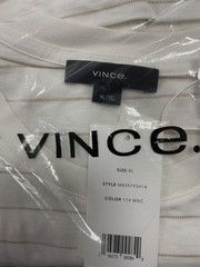 $145 Vince Men’s White Striped Cotton Longsleeve T-Shirt Size XL